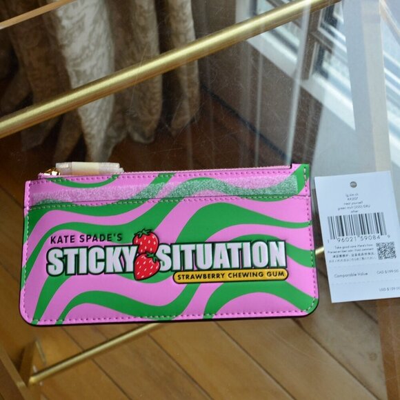 Kate Spade KK207 Bubble Gum Large Slim Card Holder - Picture 2 of 7